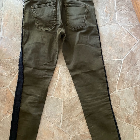 Zara Basic Z1975 Denim Olive Green Size 6 - Picture 4 of 5